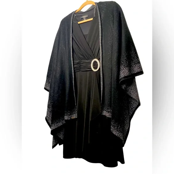 R&M Richards | Dresses | Black Cocktail Dressr M Richardssize 4black  Sparkling Shawlcalvin Klein | Poshmark